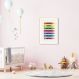 Quadro Infantil Cores em Giz 43x30 Filete Marfim