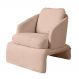 Poltrona Design Califa Encosto Almofadado Bouclê Bege G92 - Gran Belo