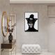 Quadro Butterfly Woman Tinta 86x60 Filete Preto