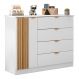 Cômoda Infantil 4 Gavetas Com 1 Porta Ripada Ayla Branco - Phoenix