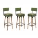 Kit 03 Bancos | Banquetas Banquetas Pés Palito Barcelona Courissimo Verde - Salaone