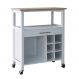 Carrinho Auxiliar para Cozinha Louis 1 GVT Branco e Natural