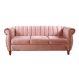 Sofá Chesterfield Realeza 3 Lugares Decoração Retrô - Veludo Rosê