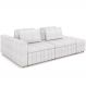 Sofá Ilha com Puff para Sala Living 285cm Amber M03 Bouclê Branco - Lyam Decor