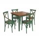 Conjunto Sala de Jantar e Cozinha Com 4 Cadeiras X Madeira Maciça Verde