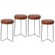 Kit 4 Banqueta Banco | Banqueta Aço Média Cozinha Bar Balcão 62cm Altura