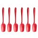 Kit 6 Espátulas Colheres de Silicone Vermelhas Para Cozinha Utensílios