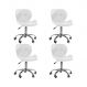 Kit 4 cadeiras Office Eiffel Slim Ajustável Base Giratória Branco