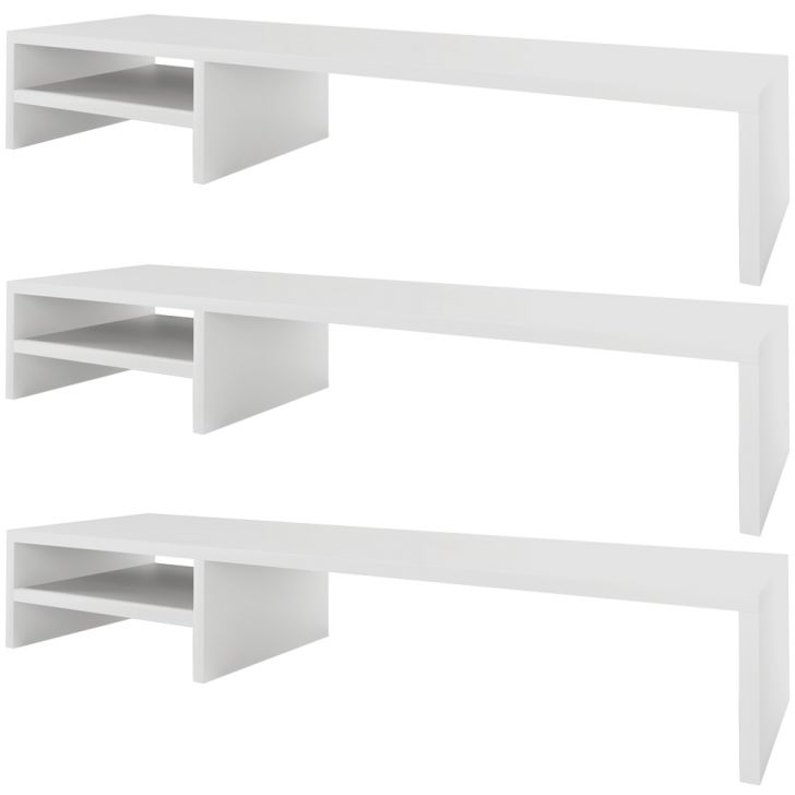 Kit 03 Suportes Para Monitor Stand Home Office Lap 90 cm L03 Branco - Lyam