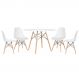 Mesa redonda Eames 120 cm + 4 cadeiras Eiffel DSW Mesa branco com cadeiras branco