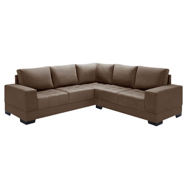 Image of Sofá De Canto 4 Lugares Patrícia Suede Marrom PLA-IM730UP37PGGMOB