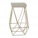 Banqueta Decorativa Kathy Base Gold Suede Bege G41 - Gran Belo