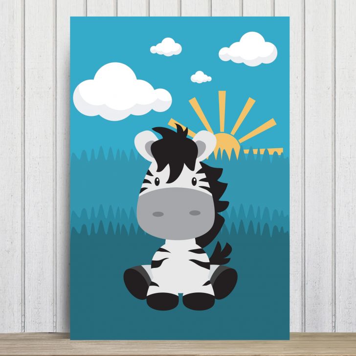 Placa Decorativa Infantil Safari Zebra MDF 30x40cm