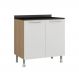 Balcão Cozinha Ditália Aspen 2Pt c/tampo CD-102 Cv/Branco