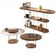 Kit Aparador Para Sala Friesen com 02 Mesas de Centro Redonda Allure B01 Castanho - Lyam Decor