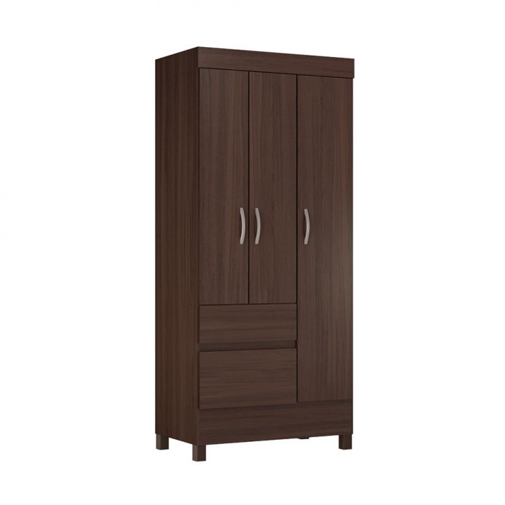 Guarda-roupa Solteiro Wind 3 Portas 2 Gavetas Café