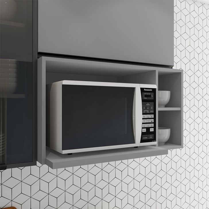 Nicho para Micro-ondas Ketlin Cinza
