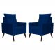 Kit 02 Poltronas Ligia Requinte Suede Azul Marinho - DS Estofados