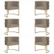 Kit 6 Poltronas Decorativa Sala de Estar Luana Base Gold Suede Cappuccino - Montanaris Decor