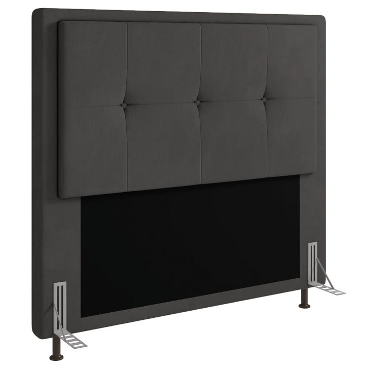 Cabeceira Ametista Para Cama Box Casal 140 cm Suede Grafite - D'Rossi