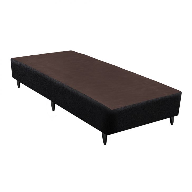 Base Para Cama Box Solteiro Linen (23x88x188) Preta