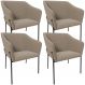 Kit 4 Cadeiras Para Sala de Jantar Estar Living Olívia L02 Bouclê Bege - Lyam Decor