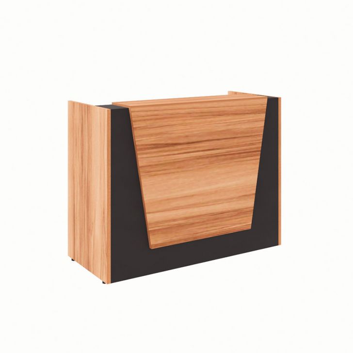 Balcão de Atendimento Recepção Nogal Sevilha e Preto 140 cm