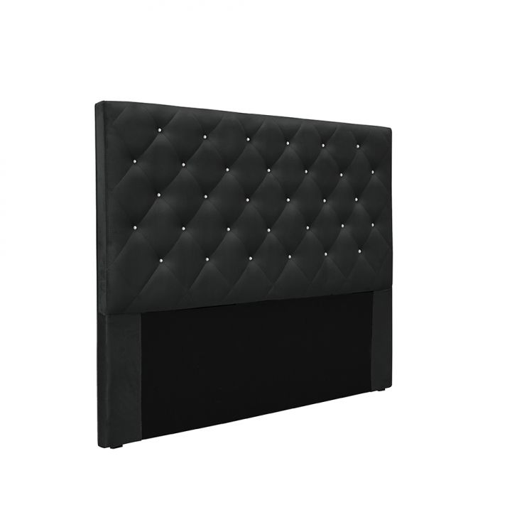 Cabeceira King Tânia Veludo Preta