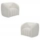 Kit 2 Poltronas Decorativas Sala de Estar Adam Boucle Branco G45 - Gran Belo