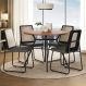 Conjunto Sala de Jantar 4 Cadeiras Domani Preto Carraro