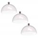 Kit 3 Cúpulas de Plástico 25cm para Bolos Tortas Doces Pratos Bubble Crippa Amêndoa