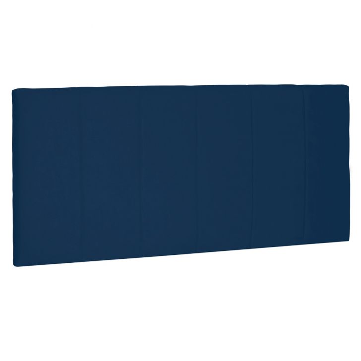 Cabeceira Painel Estofada Cama Box Casal Ravenna 140cm Suede Azul Marinho - Desk Design