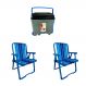 Conjunto de 2 Cadeiras de Praia Perúibe Azul com Caixa Térmica 34 L