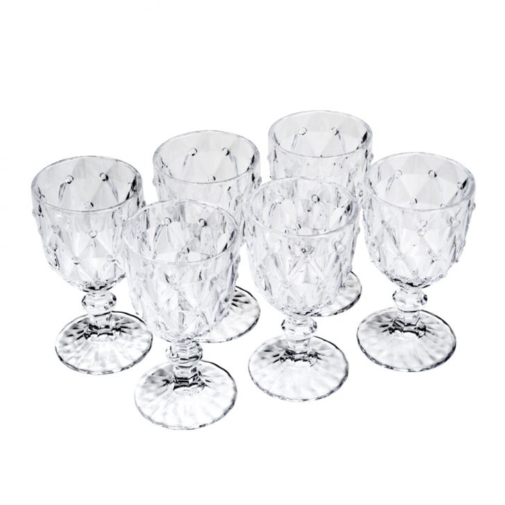 Conjunto De Taças Para Vinho Com 6 Unidades Diamante Incolor 245 Ml