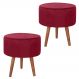 Kit 2 Puff Puf Redondo Pes Palito 44x40cm Suede Vermelho MPassos