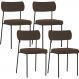 Kit 04 Cadeiras Estofadas Para Sala De Jantar Melina L02 Suede Marrom - Lyam Decor