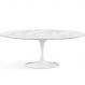 Mesa de Jantar Saarinen Oval 244x137 cm Mármore Carrara Base Branca