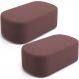 Kit 02 Puffs Decorativos Orgânicos Para Living Quarto 100cm Doha W01 Suede Rosê - Lyam Decor