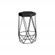 Banqueta Decorativa Rubel Base Preta PU Sintético Preto - Gran Belo