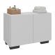 Gabinete Armário de Banheiro 62,5cm 2 Portas com Pés Multimóveis MP5046 Branco/Preto