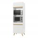 Paneleiro 2 Portas 63cm para Forno e Microondas Veneza Multimóveis V3679 Branco/Dourado