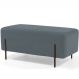 Puff Retangular Decorativo Status 90x45 D02 Pés de Aço Veludo Cinza C-317 - Lyam Decor