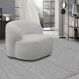 Poltrona Decorativa Charlote Sala de Estar Base Fixa Bouclê Cinza G88 - Gran Belo