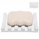 Saboneteira Barra Listras 12cm em Resina Mineral Artesanal - Branco