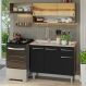 Armário de Cozinha Compacta 165cm com Pia Rustic/Preto Emilly Madesa 01