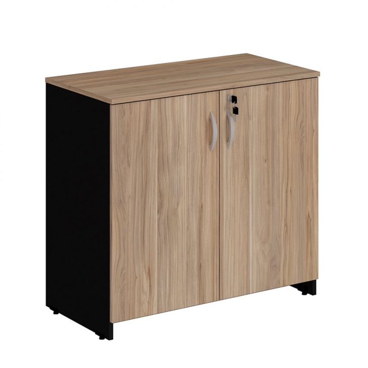 Armário de Escritório New City 2 PT Calvi e Preto 75 cm