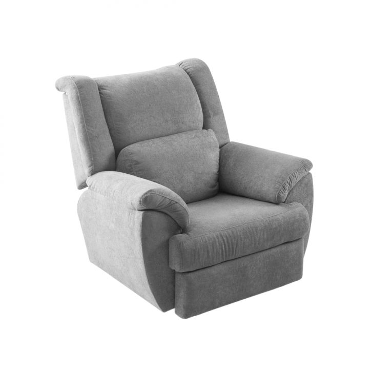 Image of Poltrona Reclinável Manual Liz Veludo Cinza PLA-MO173UP37IAGMOB
