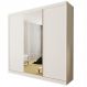 Guarda Roupa 3 Portas de Correr com Espelho Central 4 Gavetas Evidence Minastex Branco