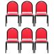 Kit 6 Cadeiras Hoteleiras Auditório Empilhável Sintético M23 Vermelho - Mpozenato