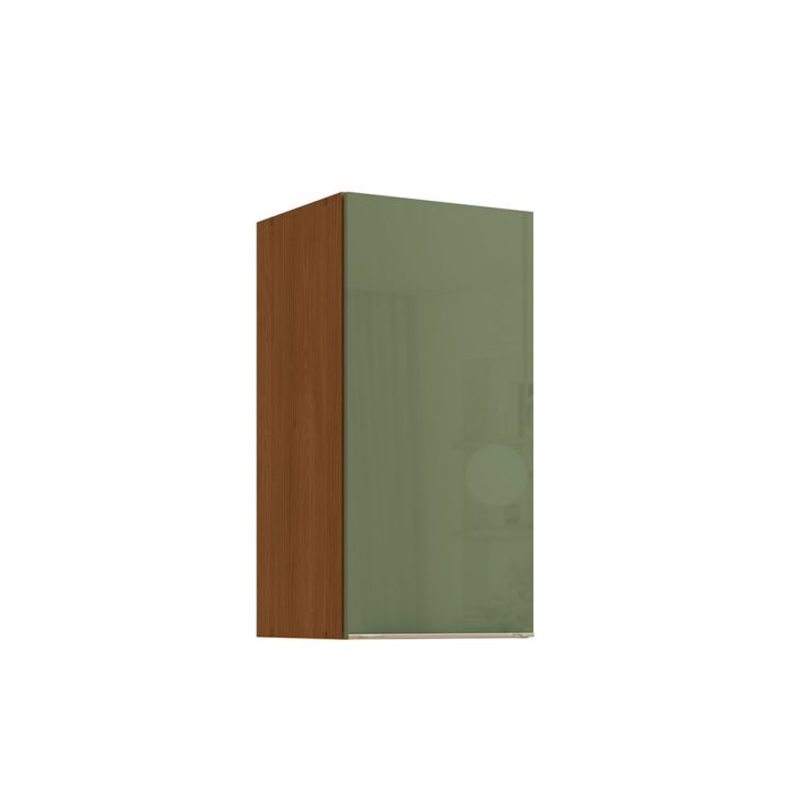 Armário Aéreo Vibra 1 Porta Canela e Verde Pistache 40 cm